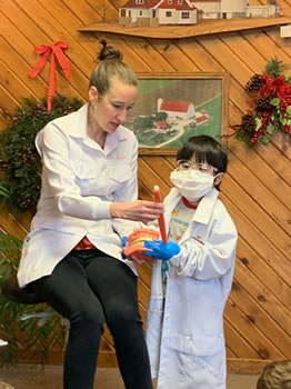 Grant Elementary Kindergarteners learn about dental health.